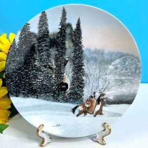 W.L. George The Faces of‎ Nature "Wolf Ridge" by Julie Kramer Cole Ceramic Plate